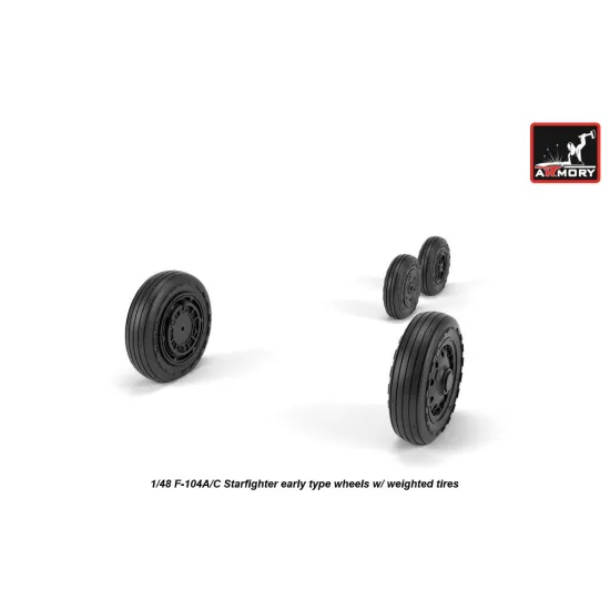 Armory Aw48317 1/48 F-104a/C Starfighter Early Wheels W/ Optional Nose Wheels Weighted