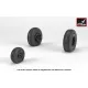 Armory Aw32312 1/32 Ah-64 Apache Wheels W/ Weighted Tires Ribbed Hubs