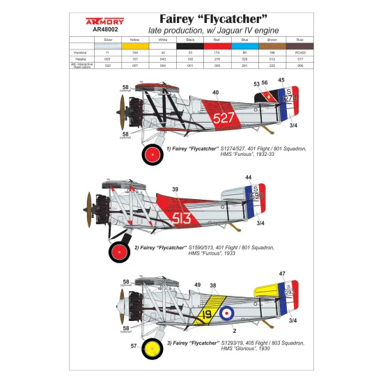 Armory Ar48002 1/48 Fairey Flycatcher British Interwar Faa Fighter, Late Version, W/ Jaguar-iv Engine