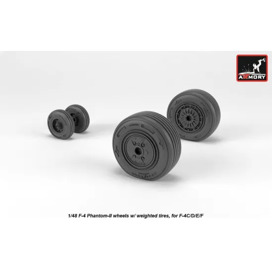 Armory Aw48324 1/48 F-4 Phantom-ii Wheels W/ Weighted Tires, Mid