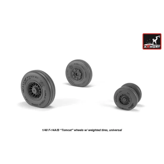 Armory Aw48326 1/48 F-14a/B Tomcat Early Type Wheels W/ Weighted Tires