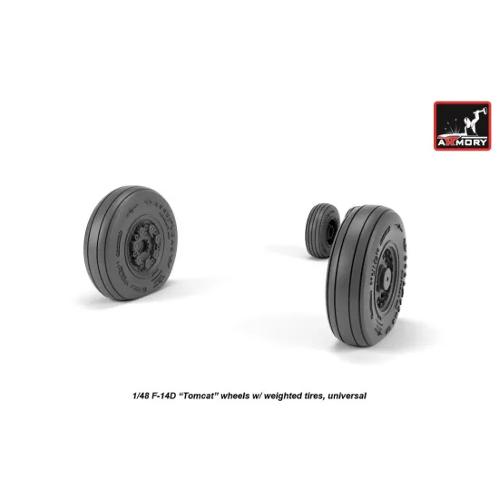 Armory Aw48327 1/48 F-14d Tomcat Late Type Wheels W/ Weighted Tires