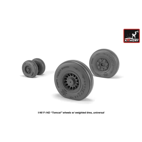 Armory Aw48327 1/48 F-14d Tomcat Late Type Wheels W/ Weighted Tires