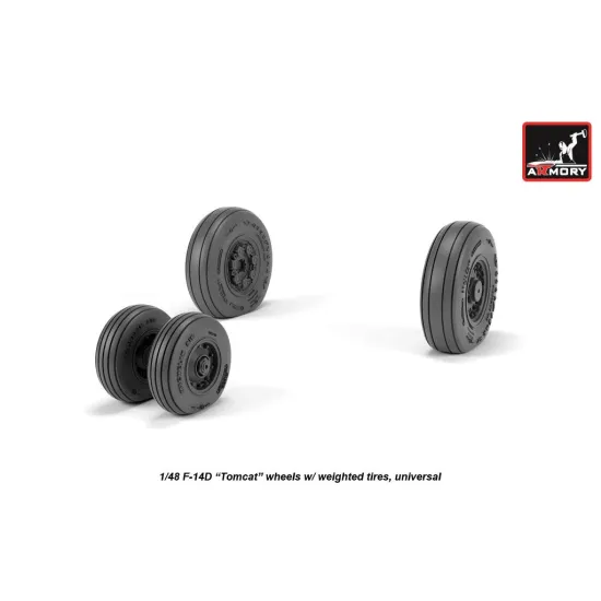 Armory Aw48327 1/48 F-14d Tomcat Late Type Wheels W/ Weighted Tires