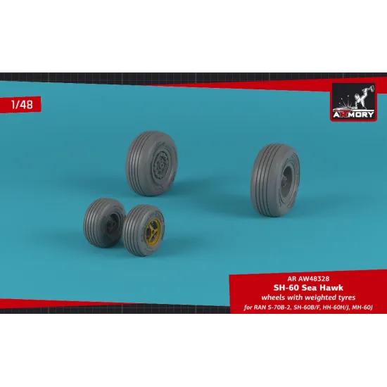 Armory Aw48328 1/48 Sh-60 Seahawk Wheels W/ Weighted Tires