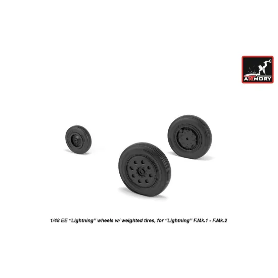 Armory Aw48407 1/48 Ee Lightning Wheels W/ Weighted Tires Early