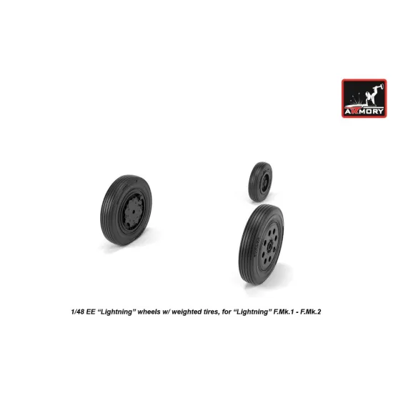 Armory Aw48407 1/48 Ee Lightning Wheels W/ Weighted Tires Early