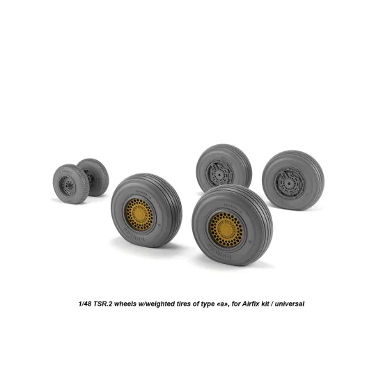 Armory Aw48412 1/48 Bac Tsr.2 Wheels W/ Weighted Tires, Type A Dl