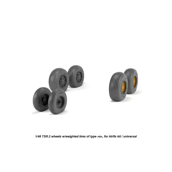 Armory Aw48412 1/48 Bac Tsr.2 Wheels W/ Weighted Tires, Type A Dl