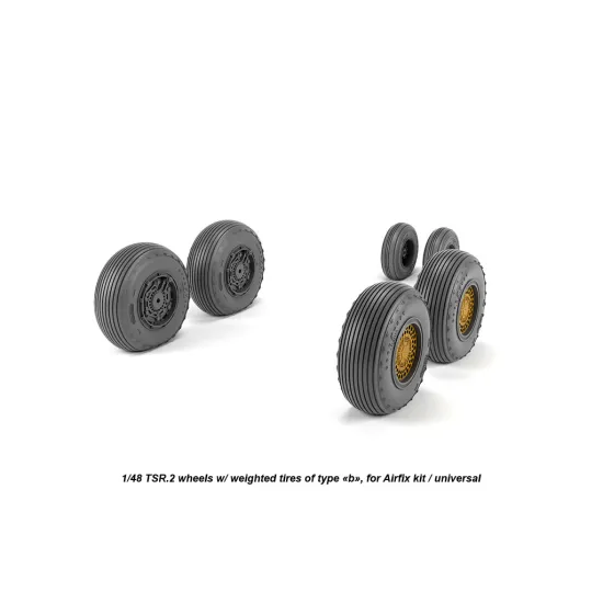 Armory Aw48413 1/48 Bac Tsr.2 Wheels W/ Weighted Tires, Type B Gy