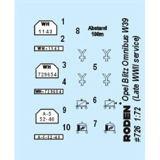 Opel Blitz Omnibus model W39 (late WWII service) 1/72 Roden 726