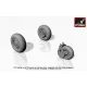 Armory Aw72033 1/72 Sukhoj Su-27/30 Flanker Wheels W/ Late Type Hubs, Weighted Tires, Late Front Mudguard