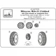 Armory Aw72050 1/72 Mikoyan Mig-21 Fishbed Wheels W/ Weighted Tires Late
