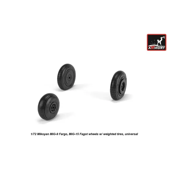 Armory Aw72053 1/72 Mikoyan Mig-9 Fargo / Mig-15 Fagot Early Wheels W/ Weighted Tires