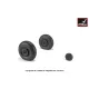 Armory Aw72055 1/72 Iljushin Il-2 Bark Early Type Wheels W/ Weighted Tires