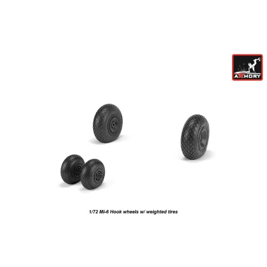 Armory Aw72058 1/72 Mil Mi-6 Hook Wheels W/ Weighted Tires
