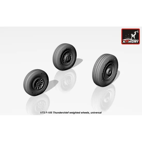 Armory Aw72313 1/72 F-105 Thunderchief Wheels W/ Weighted Tyres