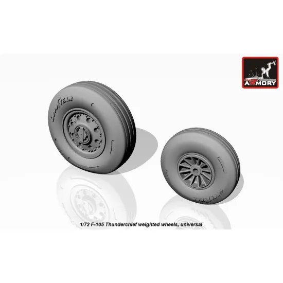 Armory Aw72313 1/72 F-105 Thunderchief Wheels W/ Weighted Tyres