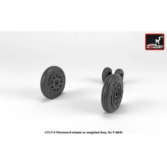 Armory Aw72328 1/72 -4 Phantom-ii Wheels W/ Weighted Tires Early