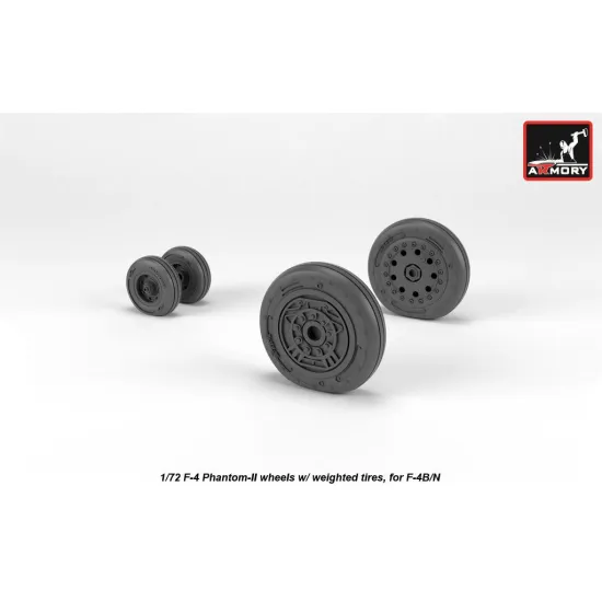Armory Aw72328 1/72 -4 Phantom-ii Wheels W/ Weighted Tires Early