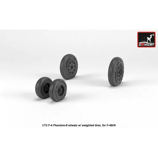 Armory Aw72328 1/72 -4 Phantom-ii Wheels W/ Weighted Tires Early
