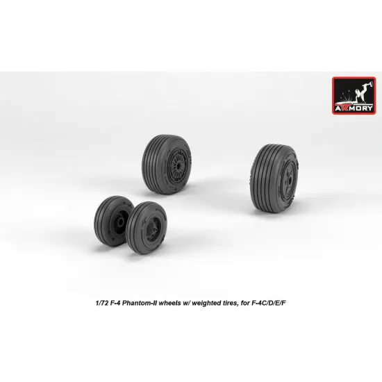 Armory Aw72329 1/72 F-4 Phantom-ii Wheels W/ Weighted Tires Mid