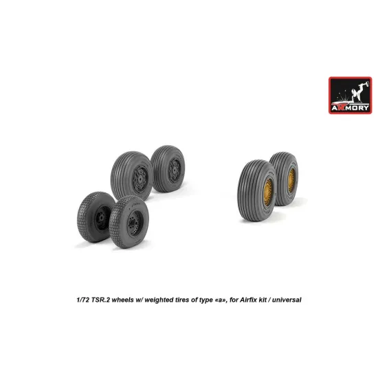 Armory Aw72414 1/72 Bac Tsr.2 Wheels W/ Weighted Tires, Type A Dl