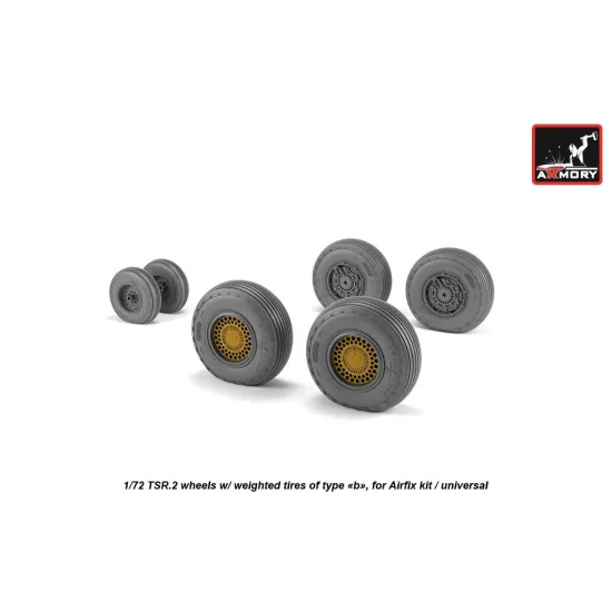 Armory Aw72415 1/72 Bac Tsr.2 Wheels W/ Weighted Tires Type B Gy