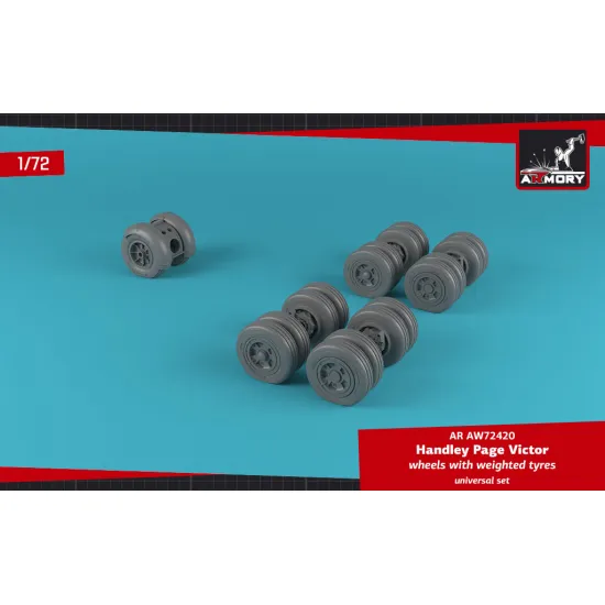 Armory Aw72420 1/72 H.p. Victor Wheels W/ Weighted Tires And Front Mudguard