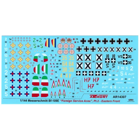Armory 14307 1/144 Messerschmitt Bf 109e Foreign Service Aces Pt.2 Hungary Slovakia Bulgaria Romania Croatia