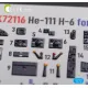 Kelik K72116 1/72 He 111 H6 Interior 3d Decals For Airfix Kit