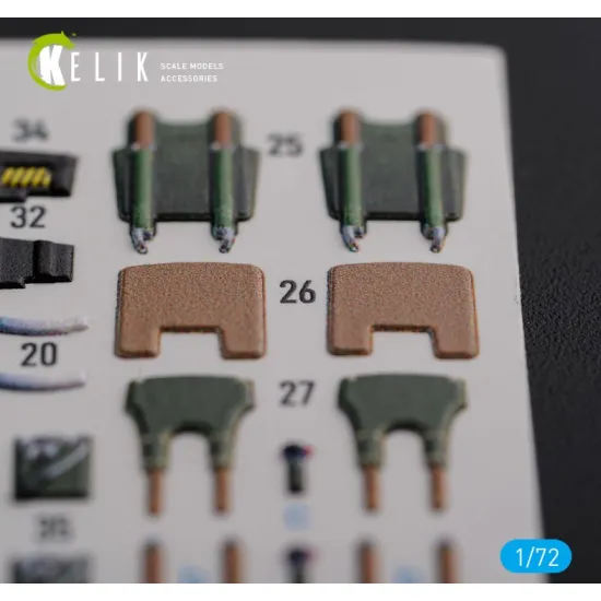 Kelik K72120 1/72 Mirage 2000d Interior 3d Decals Formodelsvit Kit