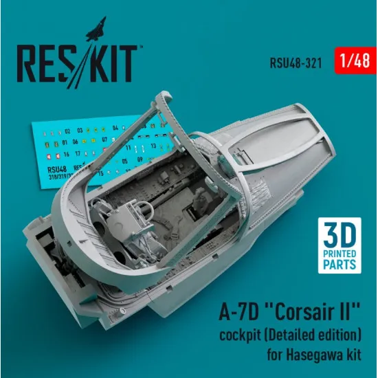 Reskit Rsu48-0321 1/48 A7d Corsair Ii Cockpit Detailed Edition For Hasegawa Kit 3d Printed Reskit Rsu48-0321 1/48 A7d Corsair Ii Cockpit Detailed Edition For Hasegawa Kit 3d Printed