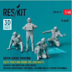 Reskit Rsf48-0027 1/48 Green Jersey Modern Left Position From The Aircraft Catapult And Arresting Gear Crews Air Wing Maintenance Personnel Air Wing Quality Control Personnel 4 Pcs 3d Printed