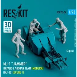 Reskit Rsf72-0029 1/72 Mj1 Jammer Driver Airman Team Modern Mj1c Scene 1 3 Pcs 3d Printed