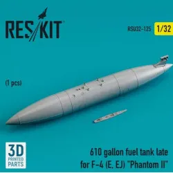 Reskit Rsu32-0125 1/32 610 Gallon Fuel Tank Late For F4 E Ej Phantom Ii