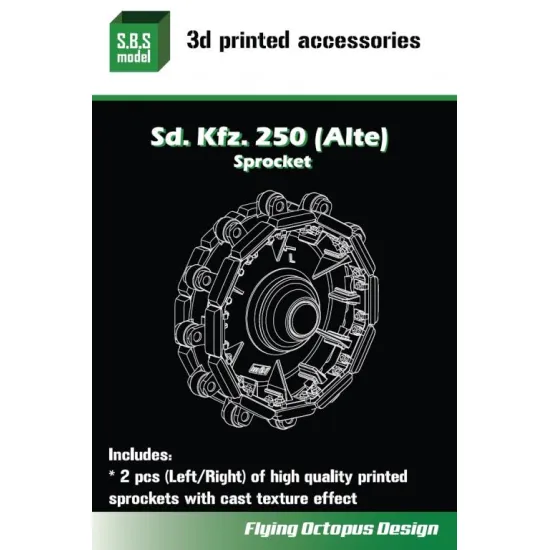 Sbs 3d040 1/35 Sd.kfz.250 Alte Sprocket For Takom/Dragon Kit