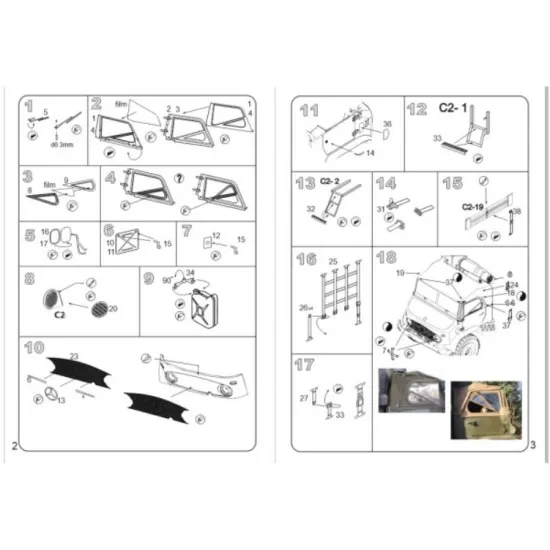 Vmodels 35086 1/35 Ukrainian Mrap Class Armored Vehicle Kozak 2 35086 Photo Etched Accessories Kit