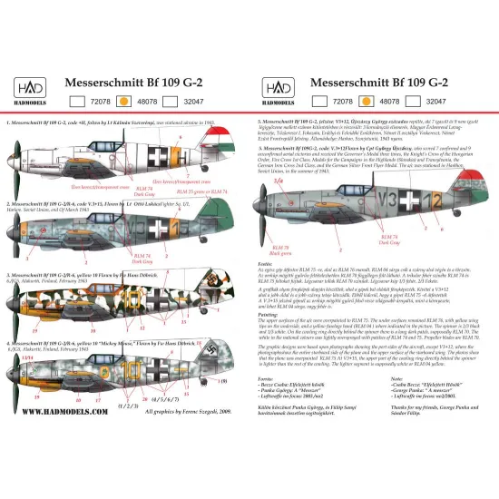 Hadmodels 48078 1/48 Decal For Messerschmitt Bf 109 G-2