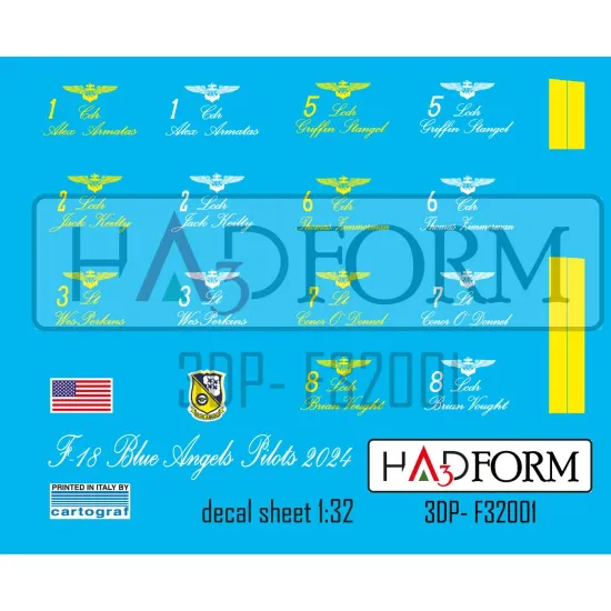 Had Models 3dp-f32001 1/32 F-18 Blue Angels Pilot Figure Resin Kit