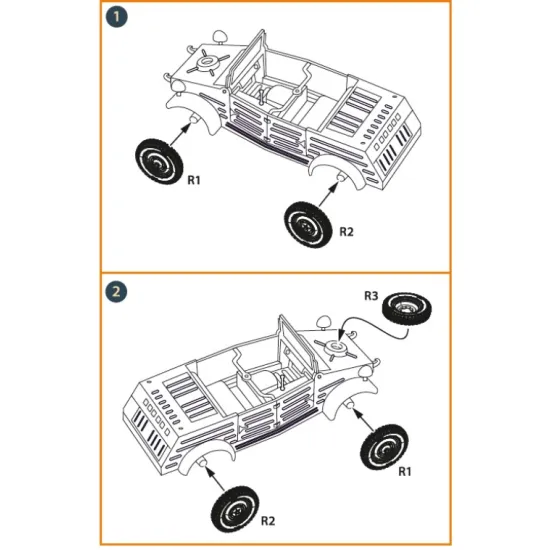 Clear Prop Cpa72124 1/72 Kubelwagen Type 82 Wheel Set