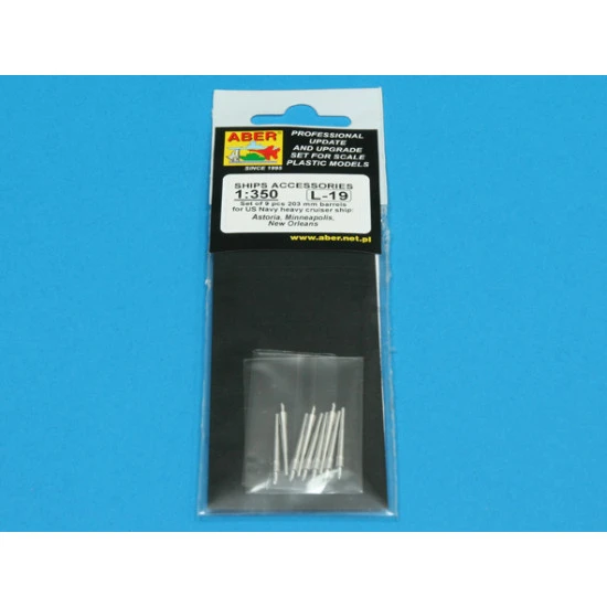 Set of 9 pcs 203 mm barrels for USN ships: New Orleans, Minneapolis type 1/350 Aber 350-L19