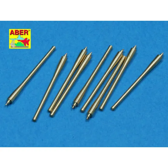 Set of 9 pcs 152mm barrels for ships Richeulieu, Jean Bart & Galissonniere class cruiser 1/350 Aber 350-L40