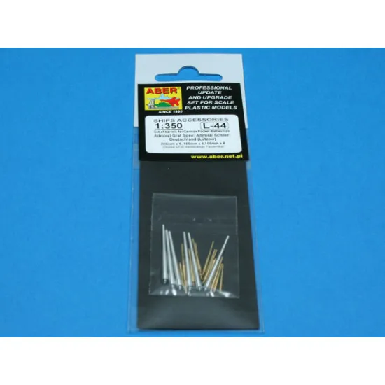 Set of Barrels for Admiral Graf Spee class battleships 280mm x 6, 150mm x 8, 105mm x 6 1/350 Aber 350-L44