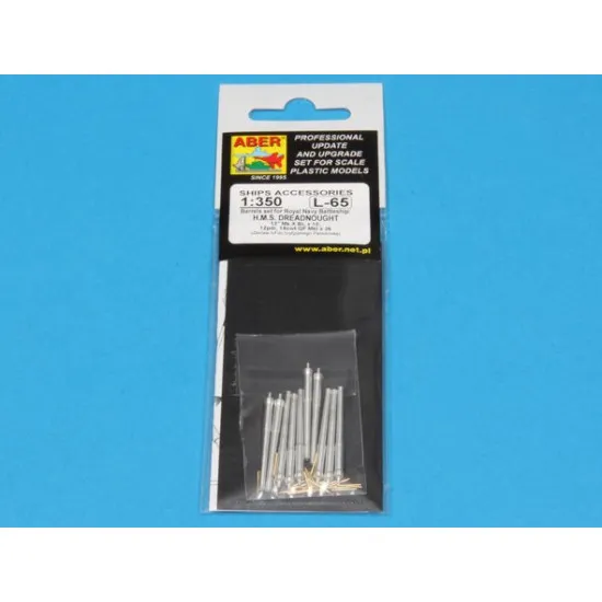 Set of barrels for H.M.S. Dreadnought battleship 1/350 Aber 350-L65