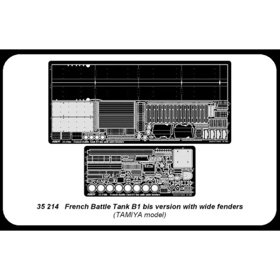 French Battle Tank B1 bis - with wide fenders 1/35 Aber 35-214