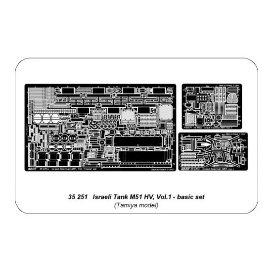 Basic set of photo-etched for Israeli Tank M51HV I Sherman Vol.1 1/35 Aber 35-251
