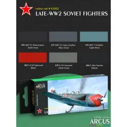 Arcus A1002 Acrylic Paints Set Late Ww2 Soviet Fighters 6 Colors In Set 10ml