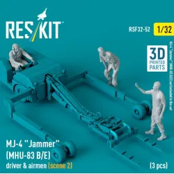 Reskit Rsf32-0052 1/32 Mj4 Jammer Mhu83 B E Driver Airmen Scene 2 3 Pcs 3d Printed
