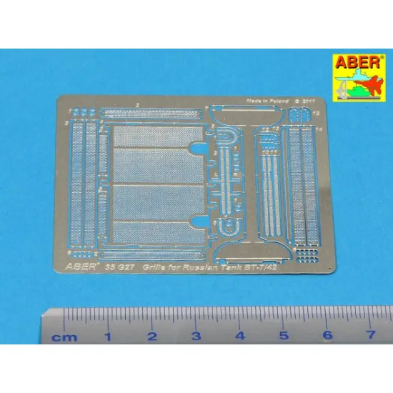 Grilles for BT-7 or BT-42, for Tamiya 1/35 Aber 35-G27